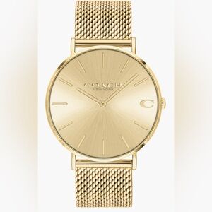 Coach Charles Mesh Strap Gold Watch